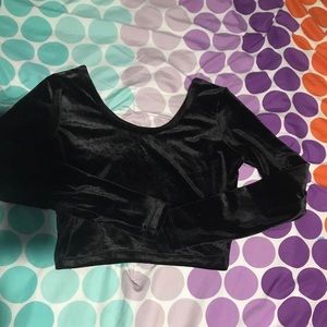 Velvet Long sleeve  crop top